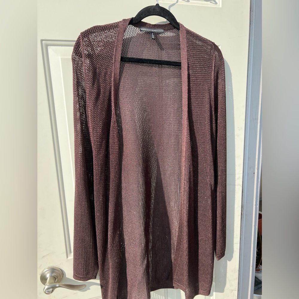 White House Black Market brown long sweater